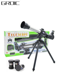 GROIC 1290 Astronomical Telescope Toys, High-Definition Eyepieces for Scientific Experiments, Multiple Objective Magnifications, Stretchable Tripod, Large Objective Lens, Refractor Telescope with a Compass  - Image 1