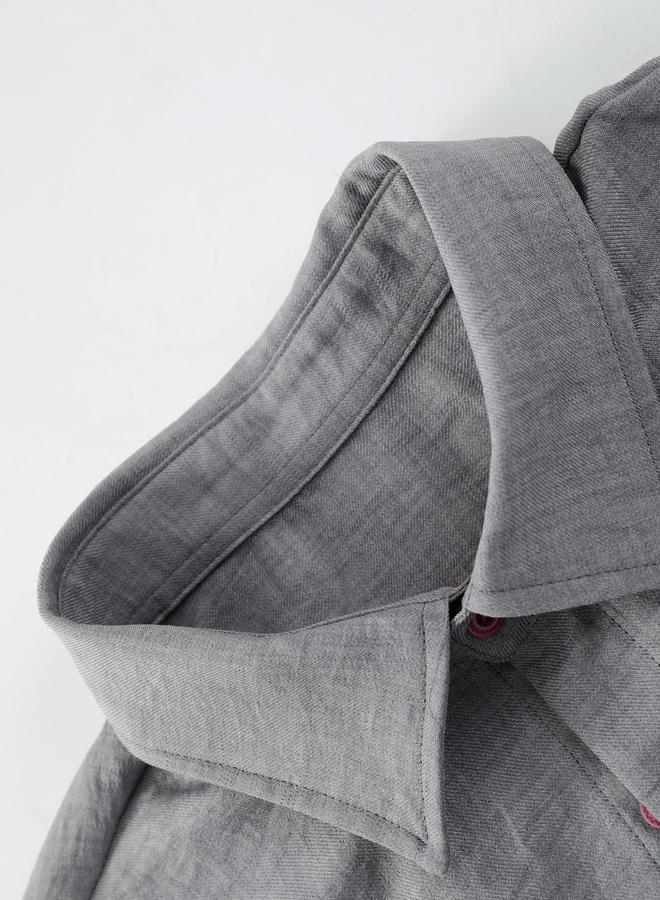 Take Two Men Grey Solid Pocket Detail Shirt and Pants Co-Ords - Image 3