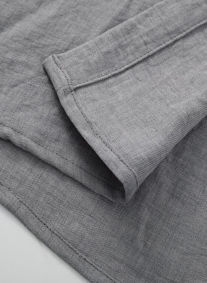 Take Two Men Grey Solid Pocket Detail Shirt and Pants Co-Ords - Image 5