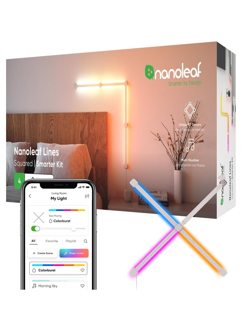 نانوليف Nanoleaf Lines 90 Degrees Starter Kit (4 Lines) - NL59K01-4SN00 | Nanoleaf - Image 1