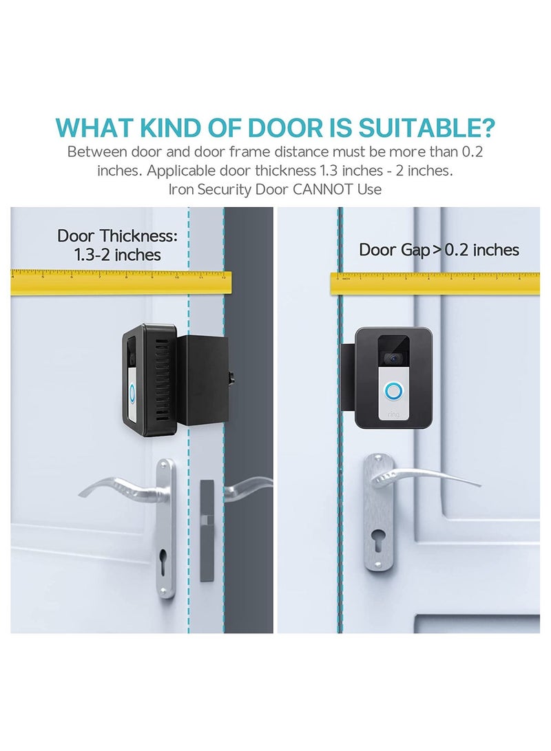 Anti-Theft Video Doorbell Door Mount, for Ring Doorbell Mount for Apartment, Doorbell No-Drill Mount Fit for Most Video Doorbell, Ring Doorbell Holder for Apartment Door, Doorbell Bracket  - Image 5