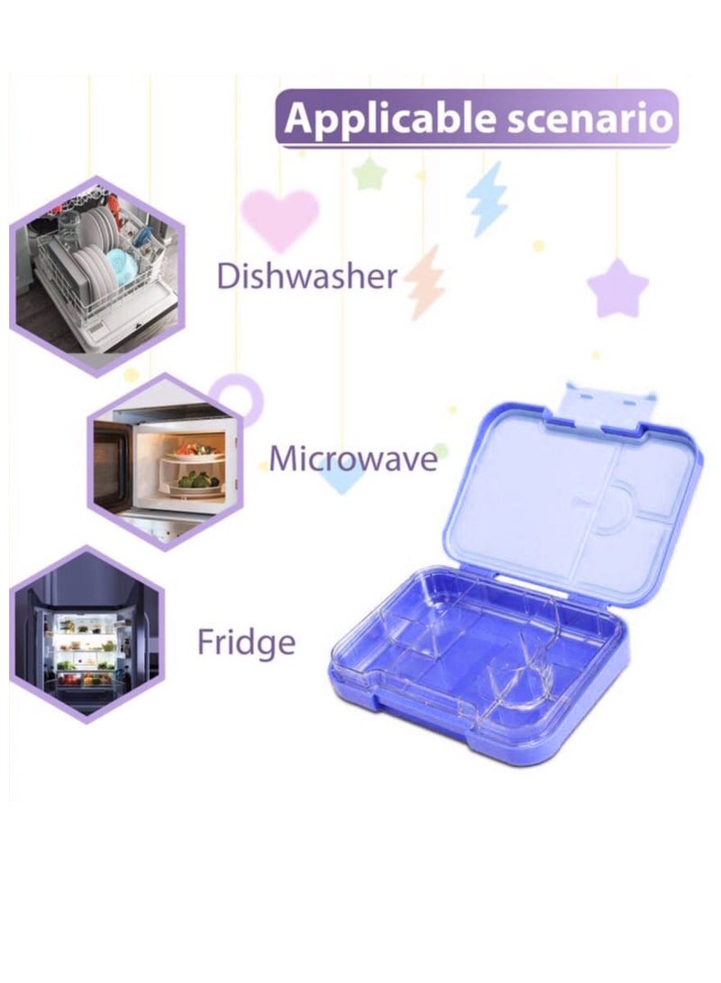 QUTOOB Lunch box - Tritan Made Snack Box Safe For Your Health and Food, Leakproof Lunch Box With 6 Removable Compartments and Ideal Portions Size, Kids Lunch Box with Cute Cartoon Designs Oven, Freezer Safe - Image 2