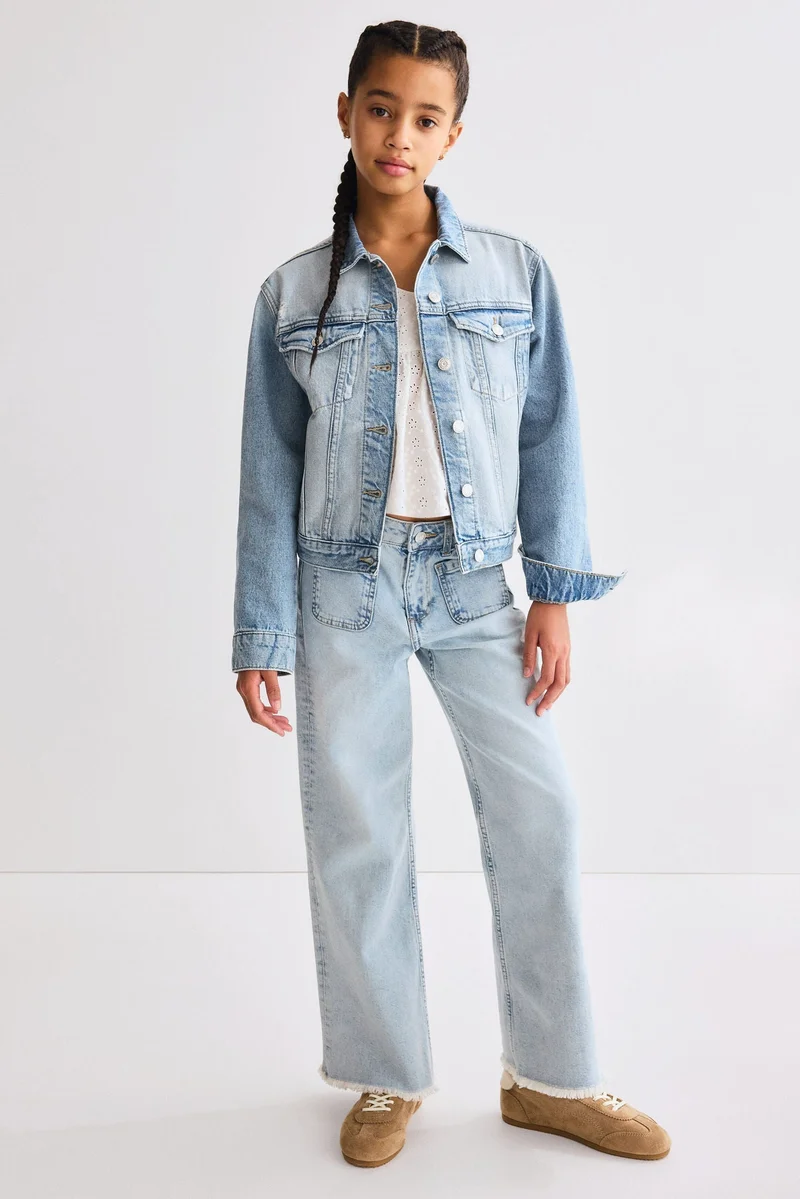 H&M Relaxed Fit Wide Leg Ankle Jeans