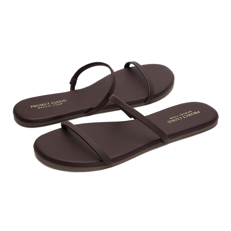 Project Cloud Summer Sandals for Women 2026 - Memory Foam Insole and Eco-Crafted Leather Beach Flip Flops for Women - Non Slip and Lightweight Double Strap Womens Sandals (Transition, DKCHOC,8M) - Image 2