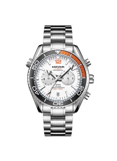 Generic New Kingston Automatic Mechanical Mens Watch Waterproof Silver shell orange ring white face 