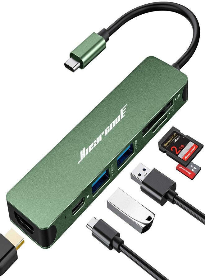 حركول موزع USB-C من Hiearcool، محول USB-C، محول متعدد المنافذ 7 في 1 من USB-C إلى HDMI، متوافق مع Thunderbolt 3 و4، أجهزة MacBook Pro وAir، أجهزة Dell وLenovo وHP المحمولة وغيرها من أجهزة Type C - أخضر - Image 1