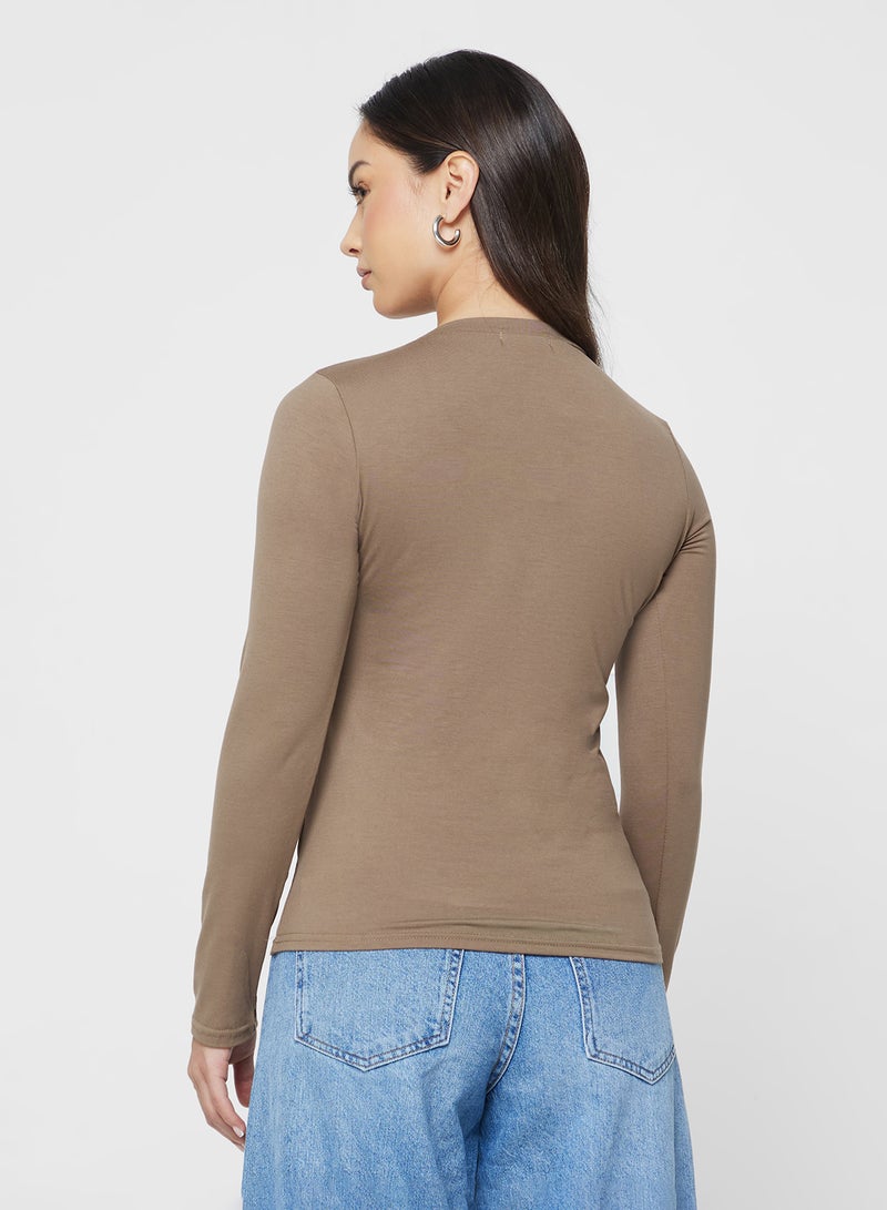 جينجر بيسيكس بلوزة بأكمام طويلة وياقة قارب - Image 2