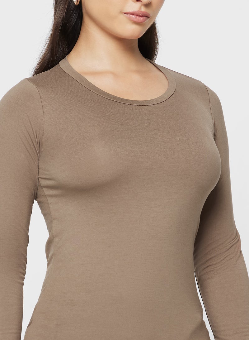 جينجر بيسيكس بلوزة بأكمام طويلة وياقة قارب - Image 3