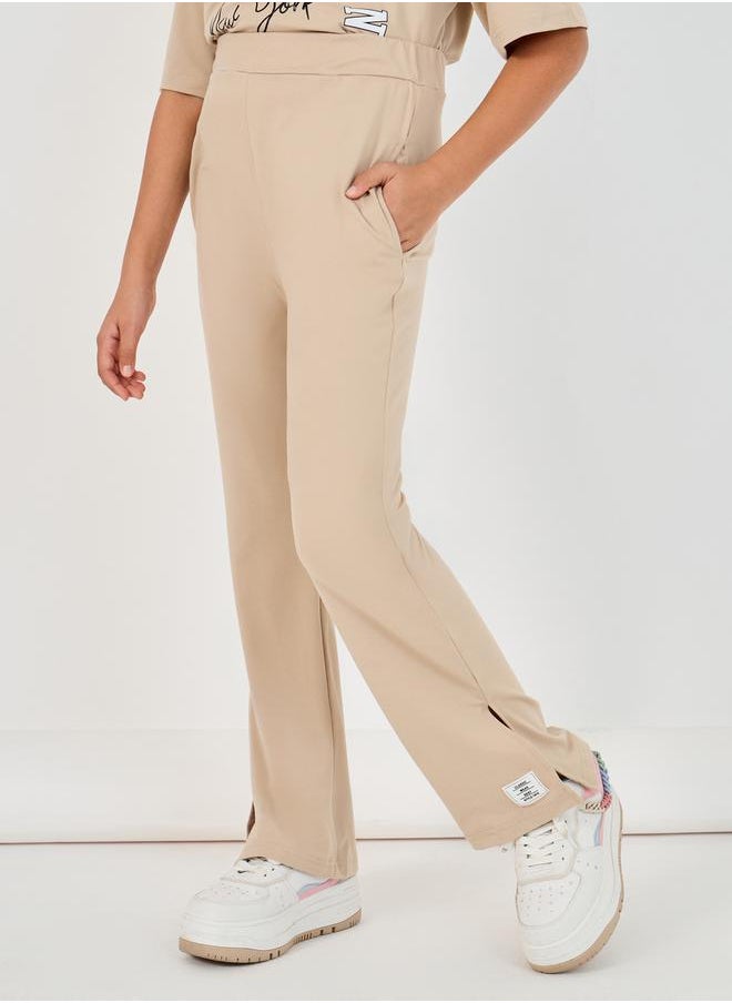Styli Graphic Print Round Neck T-Shirt & High Rise Pants Co-Ords  - Image 4