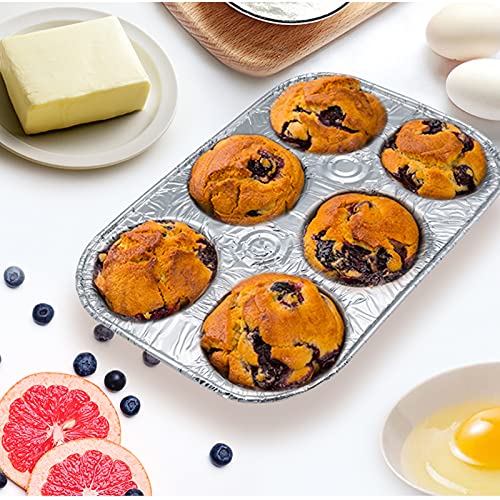 Waytiffer (10pack Muffin Pan 6-Cup Cupcake Aluminum Pans Favorite Muffin Tin Size for Baking Cupcakes Muffins and Mini Pies - Standard Size - Image 5