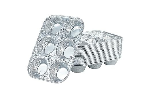 Waytiffer (10pack Muffin Pan 6-Cup Cupcake Aluminum Pans Favorite Muffin Tin Size for Baking Cupcakes Muffins and Mini Pies - Standard Size - Image 1