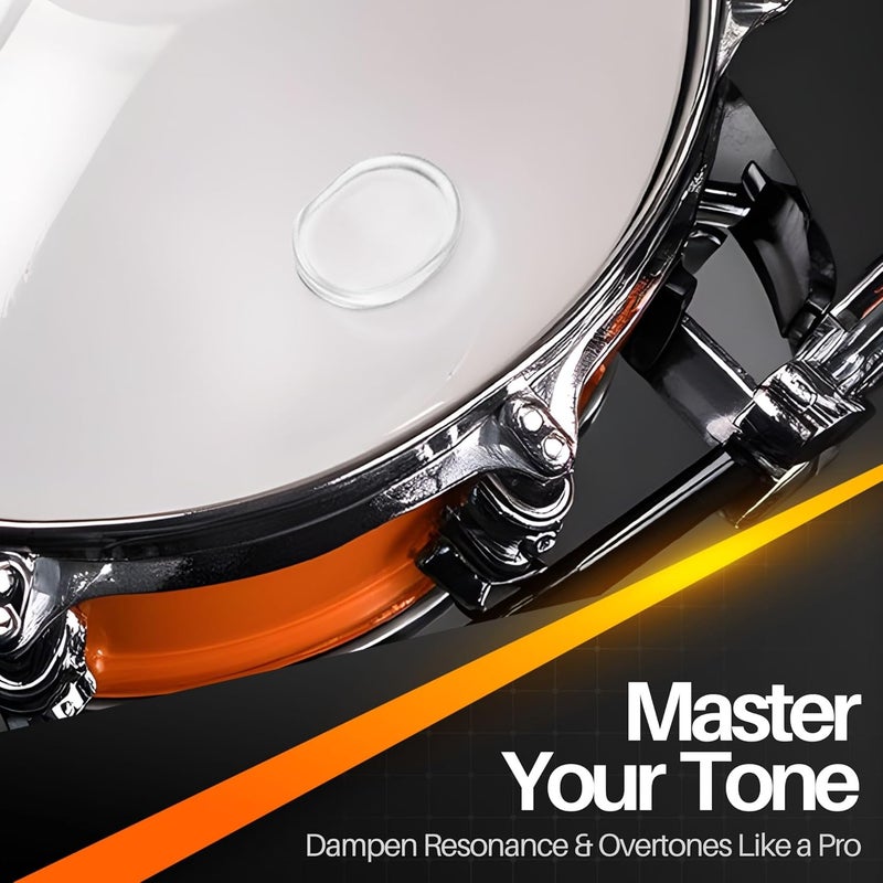 Flexzion Drum Gel Pads, 12 Pieces Clear Snare Drum Gum Dampener Resonance Pads, Overtone Control, Washable Strong Sticky Reusable Non-Toxic Sound Dampening, for Drum Set Head Cover Cymbals Set - Image 2