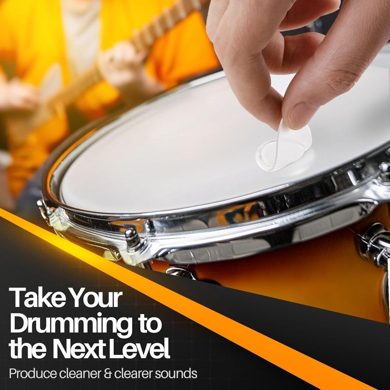 Flexzion Drum Gel Pads, 12 Pieces Clear Snare Drum Gum Dampener Resonance Pads, Overtone Control, Washable Strong Sticky Reusable Non-Toxic Sound Dampening, for Drum Set Head Cover Cymbals Set - Image 3
