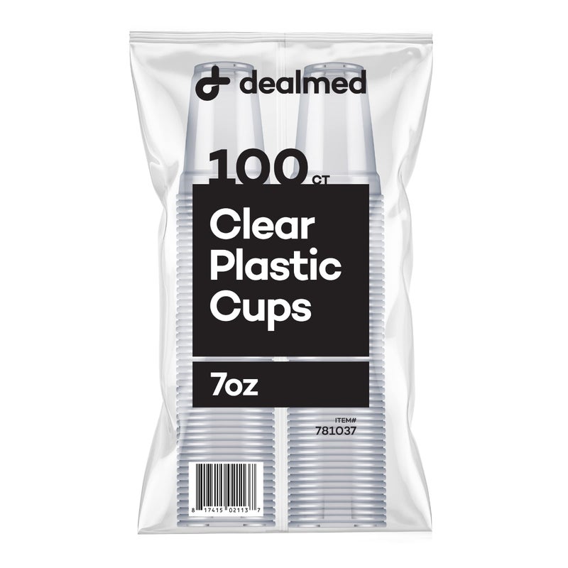 Dealmed 7 oz Disposable Plastic Cups  100 Recyclable Cups for Doctors Offices School Nurses Hospitals at Home and More Pack of 100
