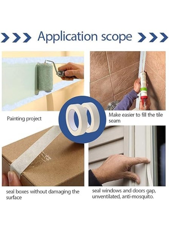 Green Tiger White Masking Tape 10 Pack,General Purpose Beige Painter's Tape 1.5CM x 20M,White Artist Tape For Painting,Labeling,Packing,Craft,Art - Image 3