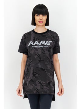 Women Crew Neck Short Sleeves Camouflage T-Shirt, Black - pzsku/Z980B8E1F73F2DD8A5B54Z/45/_/1728397135/9e54647a-d43f-4a4b-a087-025900c946d7