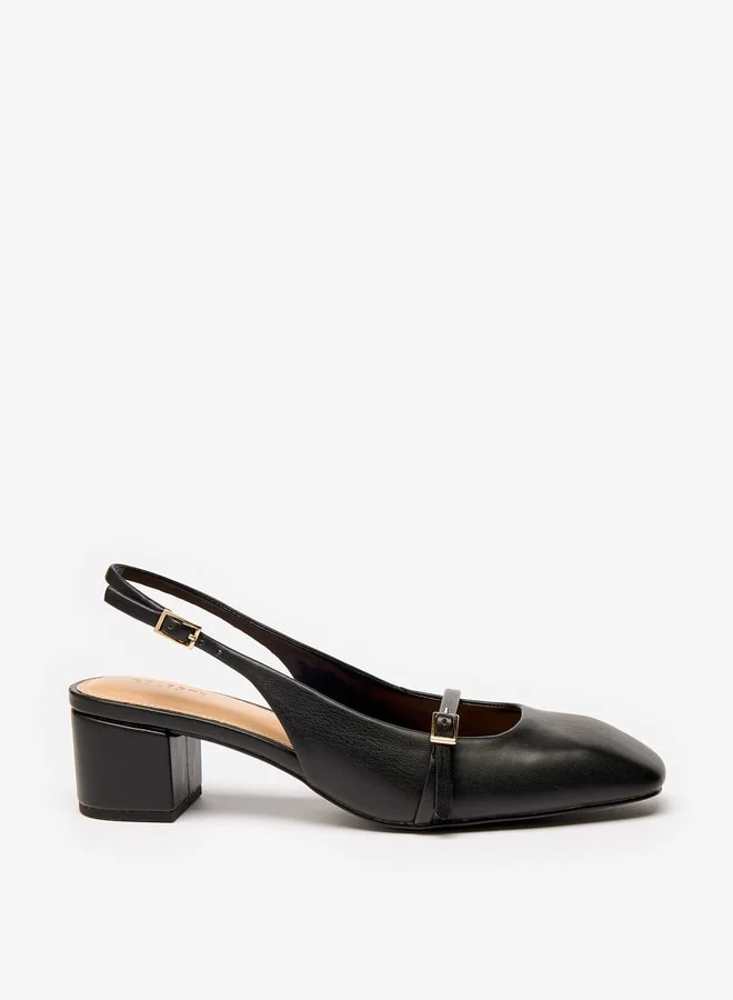 سيليست Women's Slingback Sandals with Block Heels