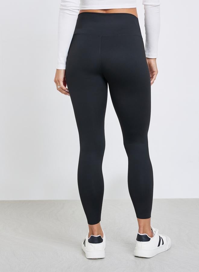 ستايلي ليقنز اسود سادة بخصر مطاطي - Image 4