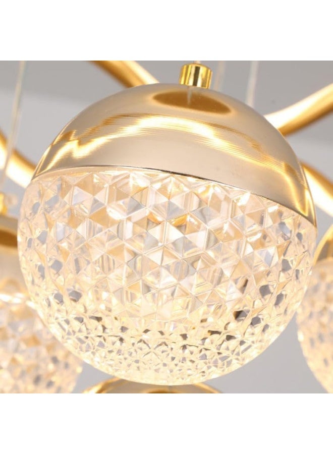 AFN Modern LED Crystal Pendant Chandelier Ceiling Light with Decorative Ring Design, Luxury Hanging Lamp for Living Room, Dining Area, Bedroom and Hallway, Energy Efficient Lighting Fixture - Image 5
