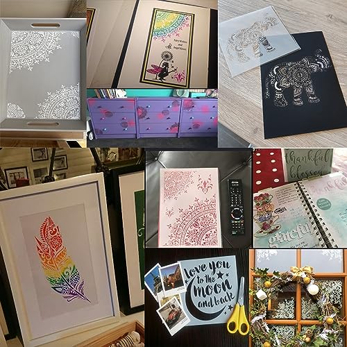 SLGIFT DIY Decorative Mandala Stencil Template for Painting on Walls Furniture , Mandala (A4 Size) - Image 5