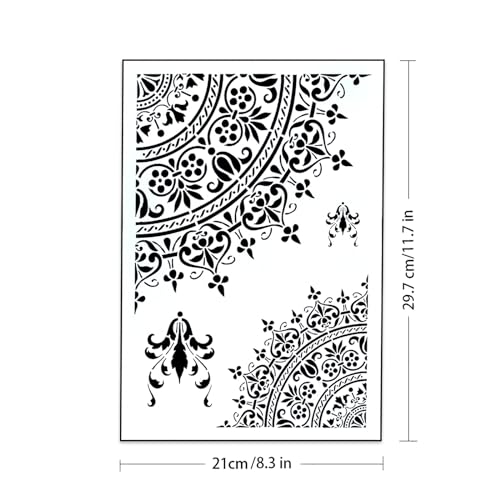 SLGIFT DIY Decorative Mandala Stencil Template for Painting on Walls Furniture , Mandala (A4 Size) - Image 2