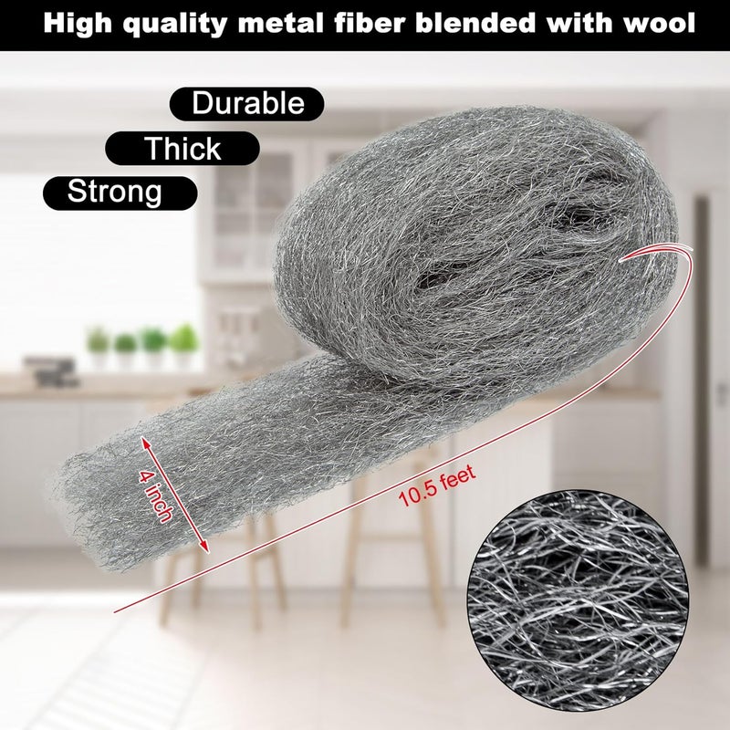 Wanqueen 2 Pack Steel Wool Mice Control, 4"*21’ Mouse Traps Fill Fabric DIY Kit, Hardware Cloth Gap Blocker Mouse Rat Rodent Control for Holes, Wall Cracks, Vents(2 Rolls) - Image 2