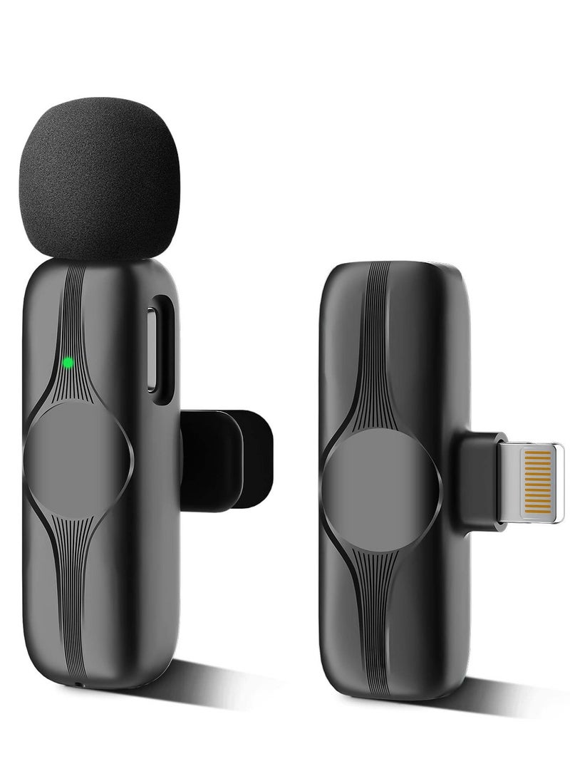 KASTWAVE - Wireless Lavalier Microphone for iPhone, iPad - Cordless Omnidirectional Condenser Recording Mic for TikTok, Facebook, Phone Video Recording, Interview, Vlog, Auto Sync and Noise Reduction(Black) - Image 1
