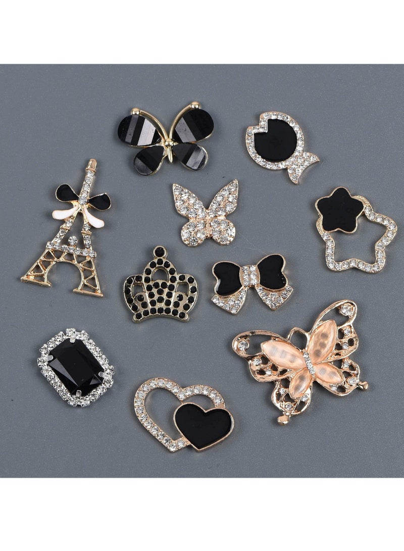 10PCS Shoe Charms Bling Fits for Croc Clog Sandals Decoration for Kids Girls Women Mack-up Party Favors Birthday Gifts - Image 2