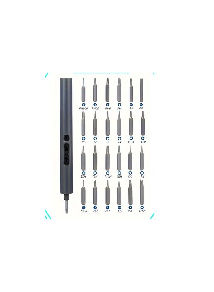 Precision Electric Screwdriver Set 28 IN 1 Mini Electric Screwdriver Set Rechargeable Portable Power Screwdriver Repair Tool Kit With LED Lights For Watches Phone iPad Laptop Glasses Removal - Image 1