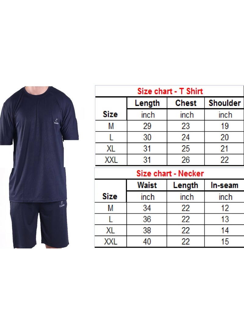 Executive LLC Men’s Breathable Active Set – T-Shirt & Necker, Loose look Lightweight & Comfortable 150 GSM - Image 3