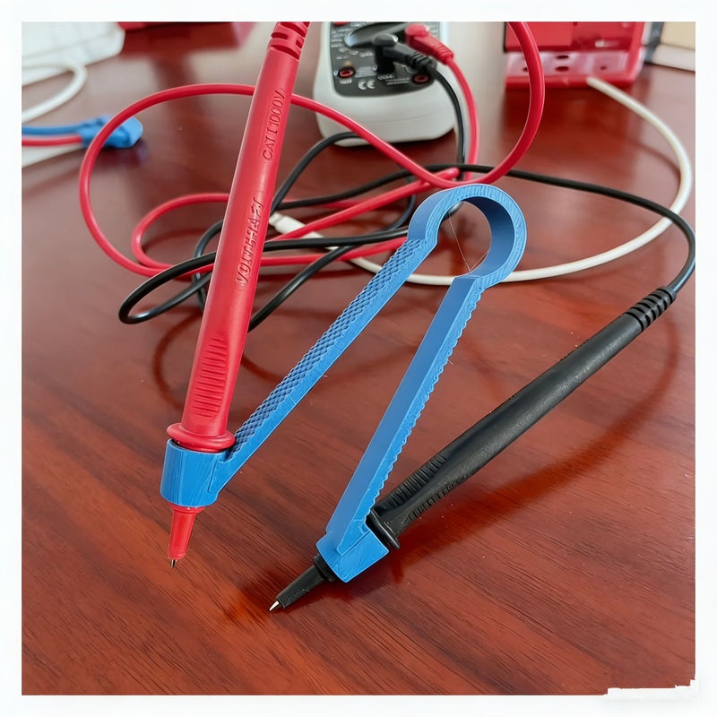 1 Pcs White Practical Multipurpose Multimeter Probe Holder Instrument Single Hand Auxiliary Tool Firmly Hold Meter Pointer Adjust Equipment Record Data Universal Compatible With Common Pointed Probes Circuit Repair Part - Image 4