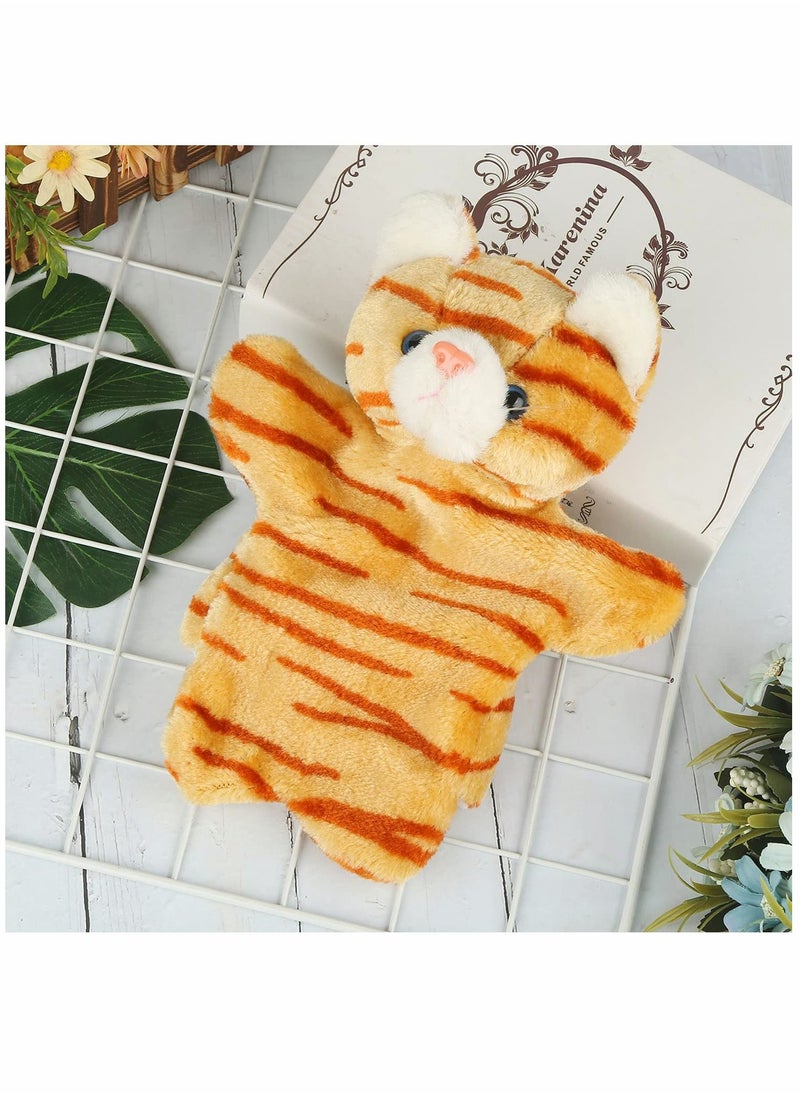 SYOSI Cat Hand Puppet, Cute Plush Puppet Toy Finger Doll Parent-child Interactive Toy Gift for Storytelling Teaching Preschool Role- Play Toy  - Image 4