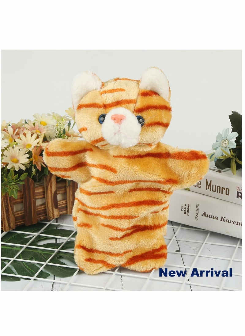 SYOSI Cat Hand Puppet, Cute Plush Puppet Toy Finger Doll Parent-child Interactive Toy Gift for Storytelling Teaching Preschool Role- Play Toy  - Image 5
