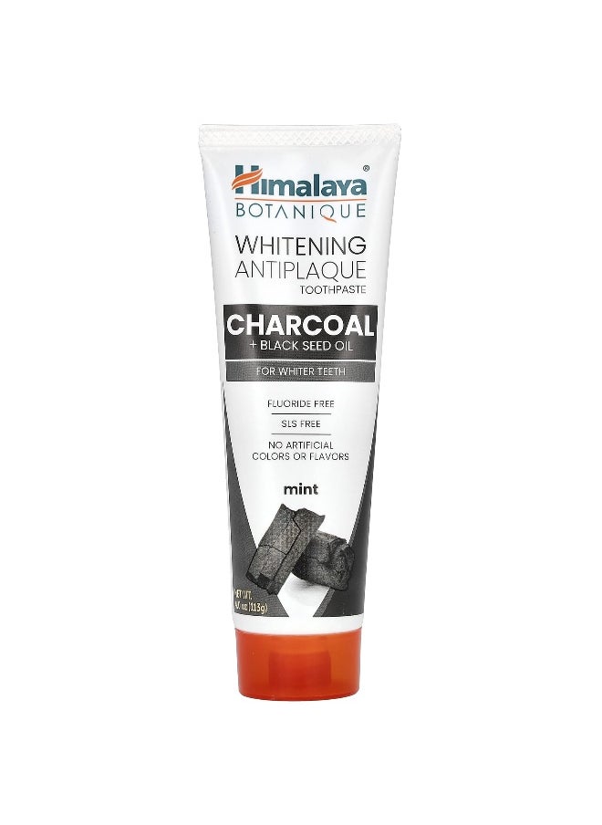 Himalaya Himalaya, Whitening Antiplaque Toothpaste, Charcoal + Black Seed Oil, Mint , 4 oz (113 g)  - Image 1