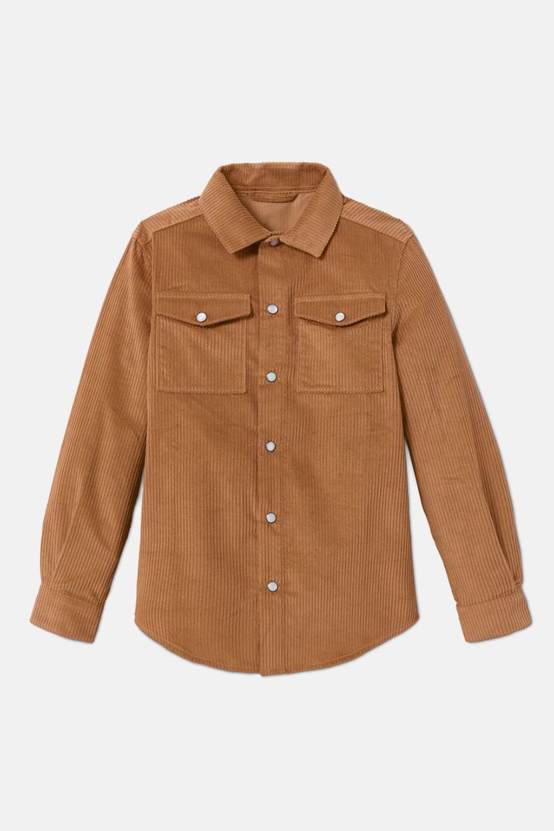 Tchibo Kids Boy Button Down Textured Jacket, Brown  - Image 2