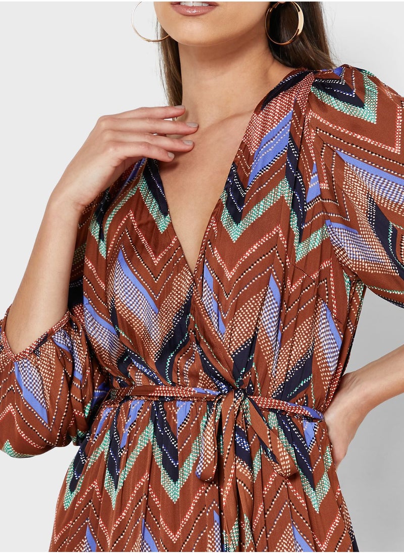 ONLY - Tie Detail Printed Dress - Image 1