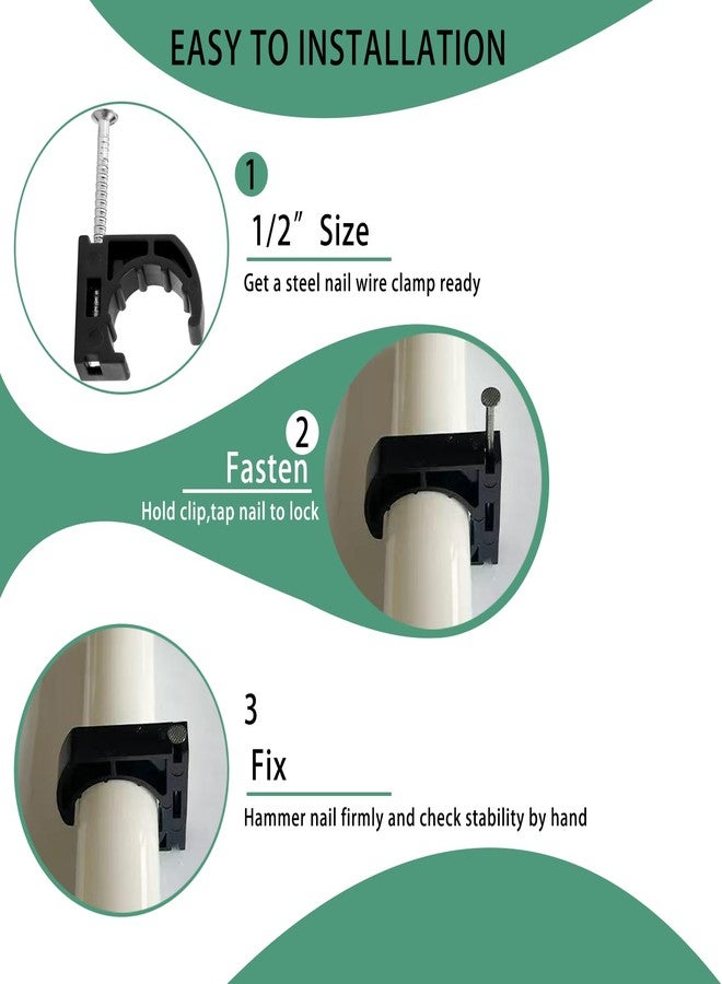 Mamfous PEX Pipe Support Clamps 1/2 Inch - Heavy Duty Pipe Hanger Straps, J-Hooks for PEX, PVC, and Plumbing Pipe Holders (50, 1/2 Inch) - Image 3