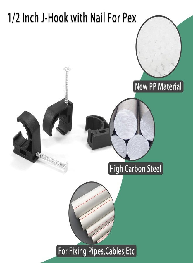 Mamfous PEX Pipe Support Clamps 1/2 Inch - Heavy Duty Pipe Hanger Straps, J-Hooks for PEX, PVC, and Plumbing Pipe Holders (50, 1/2 Inch) - Image 4
