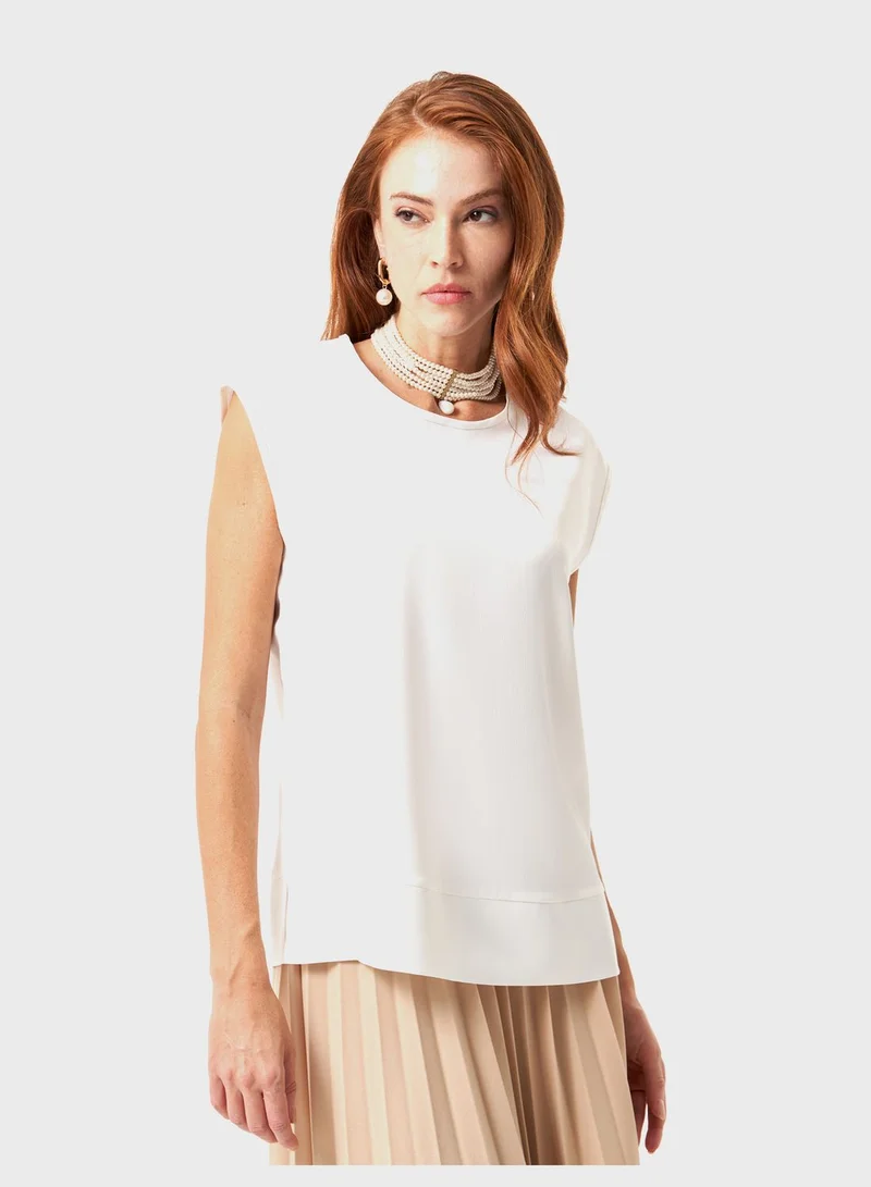 MIZALLE Crew Neck Top
