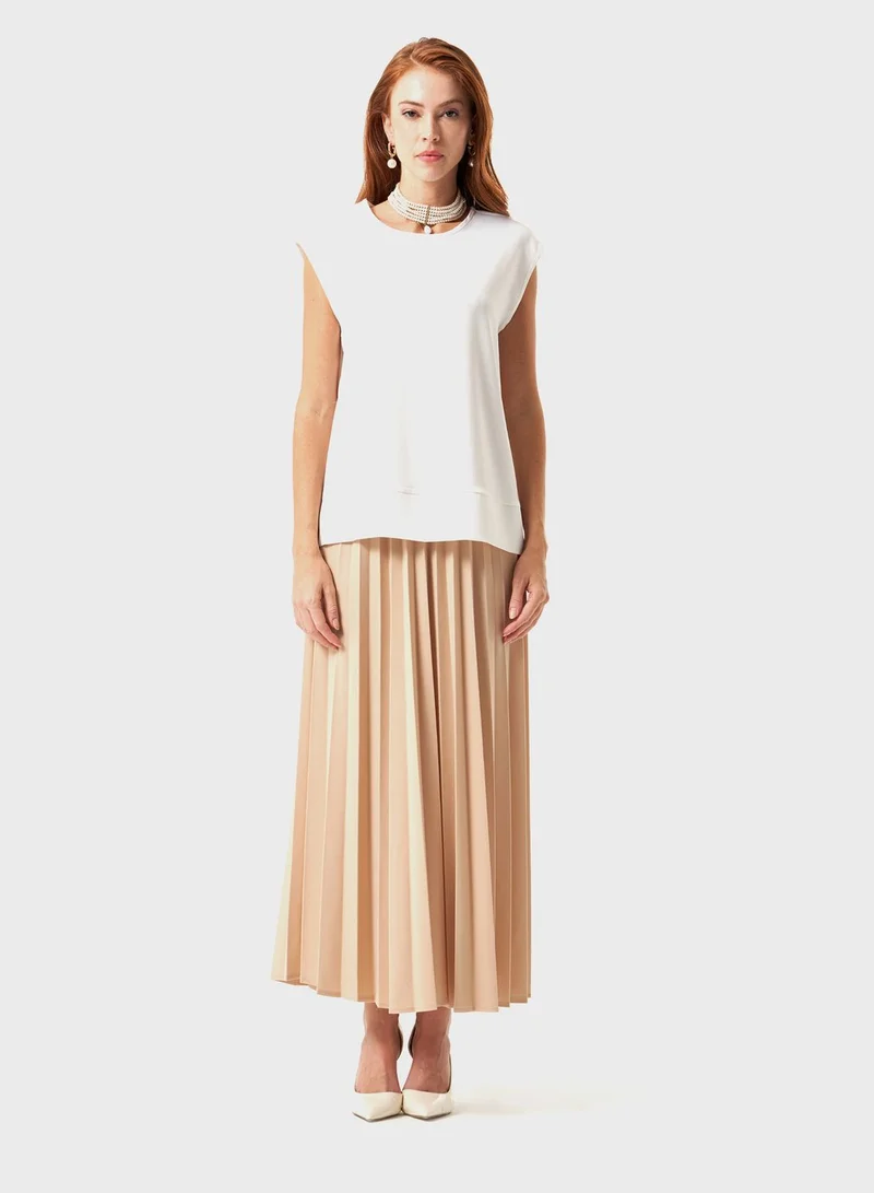 MIZALLE Crew Neck Top