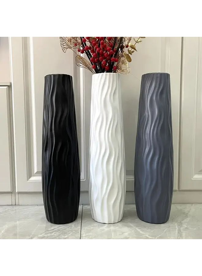 Large White Plastic Vase Durable Shatterproof Living Room Home Decoration - Image 2