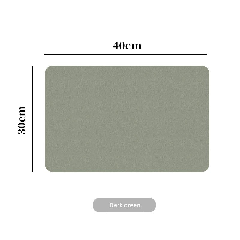 Solid color luxury leather placemat, household dining table tabletop mat, Western dining mat, waterproof, oil-proof, and heat-insulating mat - Image 3