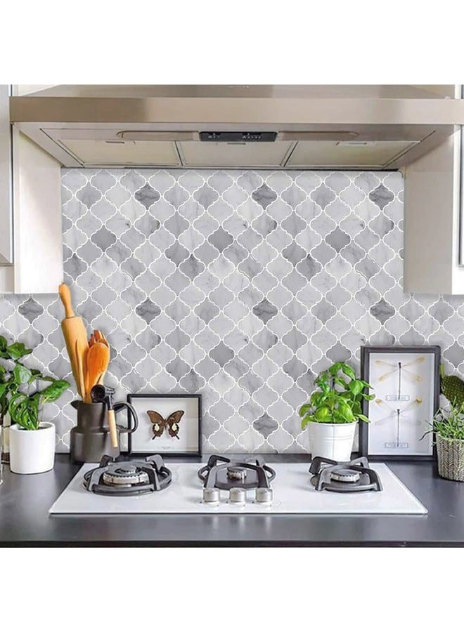 WalDecoo Arabesque Peel and Stick Tile for Kitchen, 12” X 12” Mix Grey Self-Adhesive Kitchen Backsplash in Marble, 10-Sheet 3D Self-Adhesive Wall Tile Stick on Tiles Backsplash(Thicker Design) - Image 3