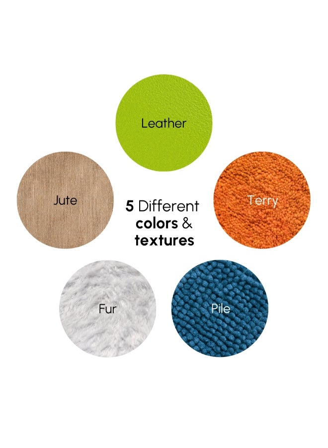 Curious Cub حصيرة نسيج حسية 5 نسيج مختلف للأطفال والرضع نشاط تحفيز حسي لعبة تطوير حسي لعبة مونتيسوري لعب حسي، 1 قطعة، متعدد الألوان - Image 2