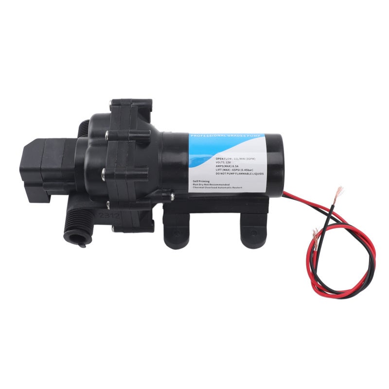 12V DC Water Transfer Pump - Powerful Self-Priming Function, Misting Cleaning Feature, Sturdy Plastic Construction for RV, Marine, Sump & Automotive Use - Image 4