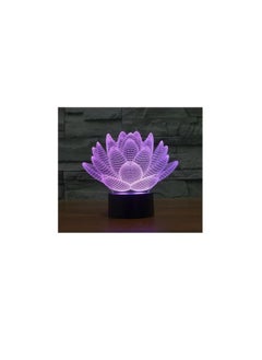 Generic SM4U 3D Illusion Night Light Lotus Flower 7 Colors Changing Table Desk Deco Lamp Bedroom Children Room 