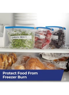 Hefty Hefty Slider Freezer Storage Bags, Quart Size, 74 Count  - Image 5