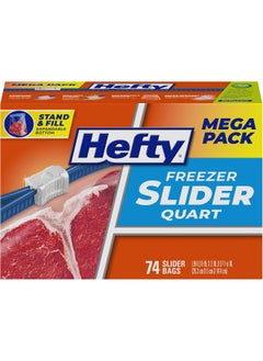 Hefty Hefty Slider Freezer Storage Bags, Quart Size, 74 Count  - Image 1