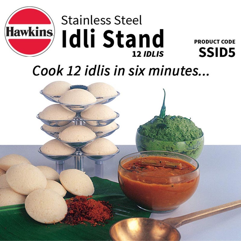 Hawkins Stainless Steel Idli Stand - 12 Idlis, (For 5 Litre and bigger Pressure Cooker), Silver (SSID5) - Image 2