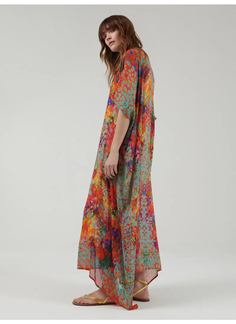 leem Micro Dappled Print Kaftan